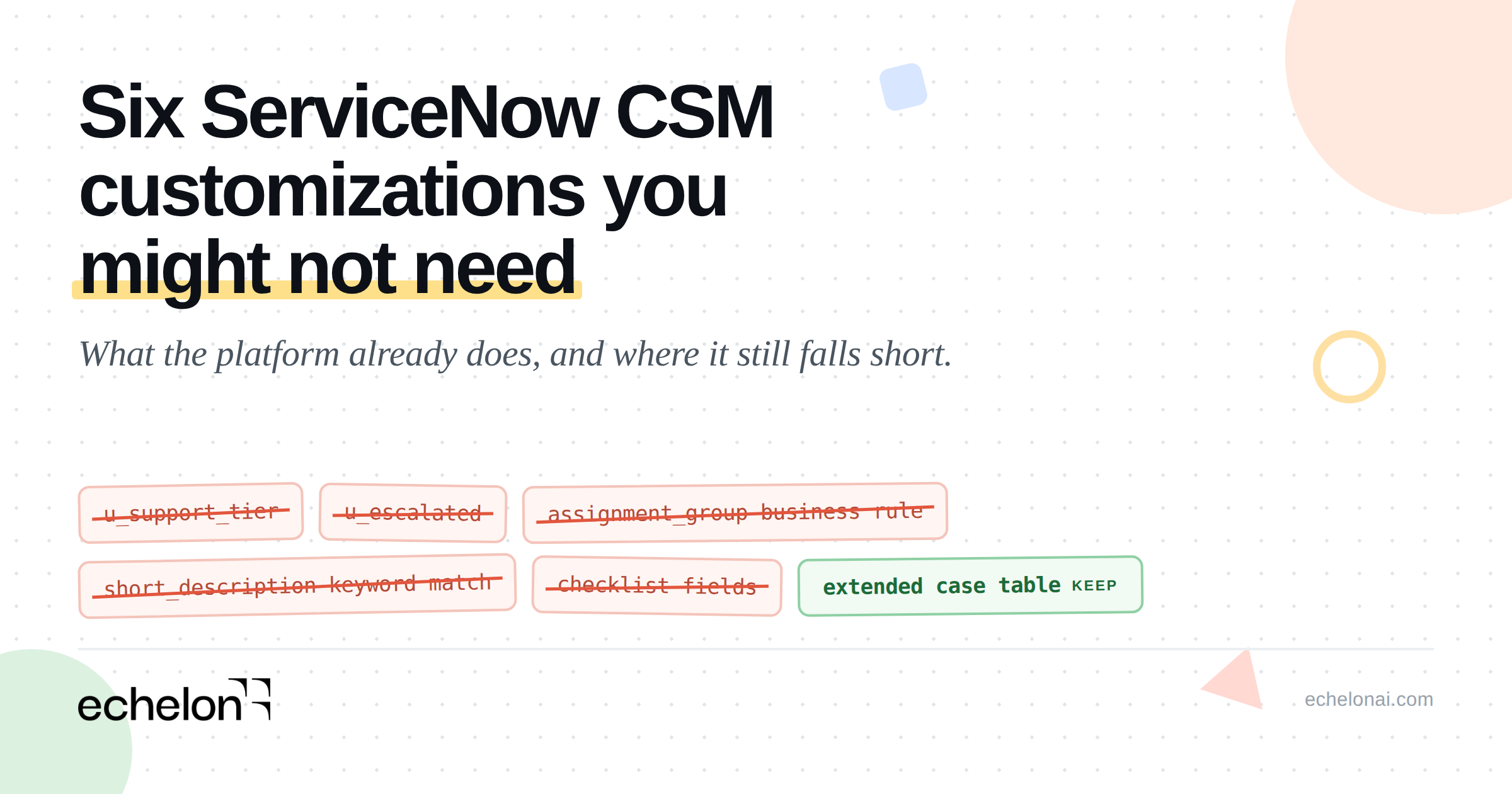 Six ServiceNow CSM Customizations You Might Not Need, and Where Each Native Feature Stops